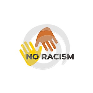 No racism hand colors symbol logo vector