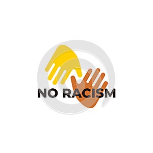 No racism hand colors symbol logo vector