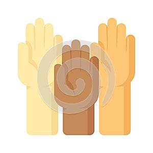 No racism, raise hands vector design, ready to use icon