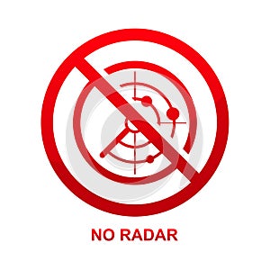 No radar sign isolated on white background