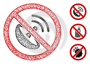 No Radio Transmitter Polygonal Web Vector Mesh Illustration