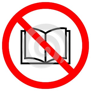 No Read A Book Sign,Vector Illustration, Isolate On White Background Label. EPS10