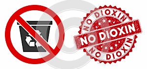 No Recycle Can Icon with Scratched No Dioxin Seal