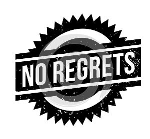 No Regrets rubber stamp