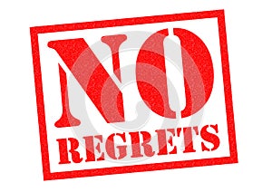 NO REGRETS Rubber Stamp