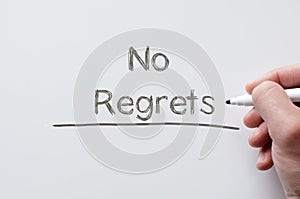 No regrets written on whiteboard