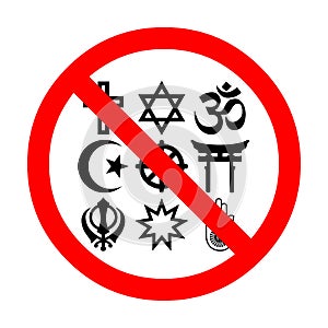 No religions sign illustration