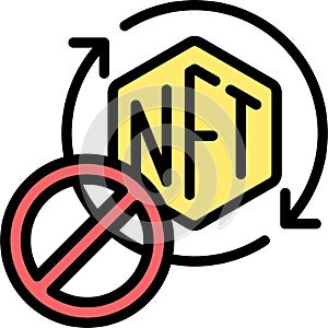 No repeat icon, NFT related vector illustration photo