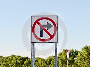 No Right Turn Sign