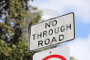 No through road sign Australia