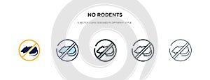 No rodents icon in different style vector illustration. two colored and black no rodents vector icons designed in filled, outline