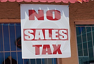 No Sales Tax Sign