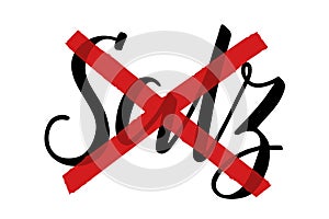 No salt (kein Salz). The word Salz (salt) is handwritten in German and crossed out with red lines. photo