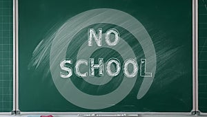 NO  SCHOOL. Animated chalkboard illustration