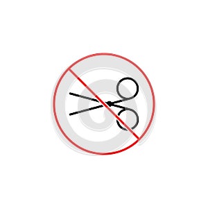 No scissors sign on white background