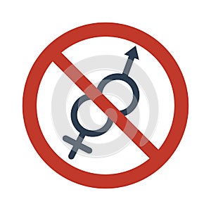 No sex sign on white background.