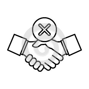 no shake hand Flat Style vector icon which can easily modify or edit