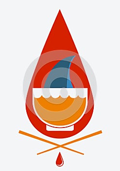No shark soup.Vector illustration