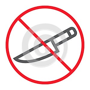 No sharp line icon, prohibition and forbidden