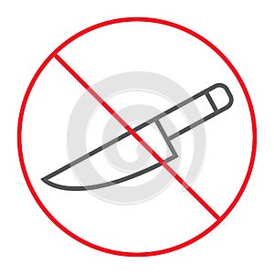 No sharp thin line icon, prohibition and forbidden