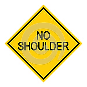 No shoulder Road danger car icon, traffic street caution sign, roadsign vector illustration, warning vehicle