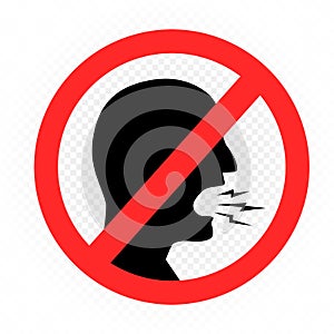 no shout prohibition sign symbol