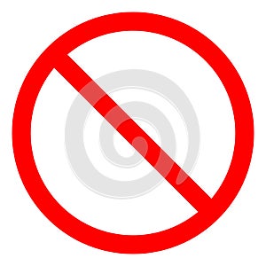 No Sign Empty Red Crossed Out Circle,Not Allowed Sign Isolate On White Background,Vector Illustration EPS.10