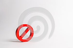 No sign or No symbol. Minimalism. The concept of prohibition and restriction. Censorship, control over the Internet photo