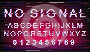 No signal glitch font template