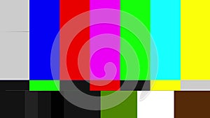 No signal old vintage TV. Static color noise. Glitch Error Video Damage background.