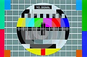No signal and Television test screen