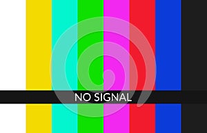 No signal tv background. Error on television screen. Pattern signal for test purposes