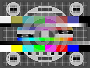 No signal TV vector color test screen