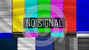 No Signal TV. Descendant Network. Rainbow Bars. Vector Abstract Background