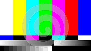 No Signal TV retro television test pattern. Color RGB Bars Illustration