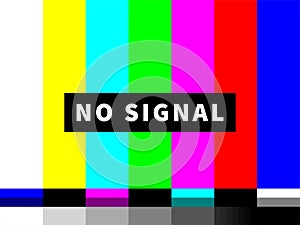 No signal TV test card of vector color bars