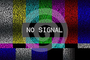 No signal TV test pattern background