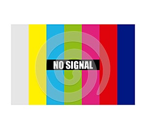 No signal TV test pattern background. rgb static screen sign. flat style