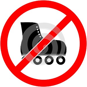 No skate, rollerskate prohibited symbol. Vector.