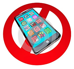 No Smart Phones Do Not Call Talk on Cell Phone Telephone