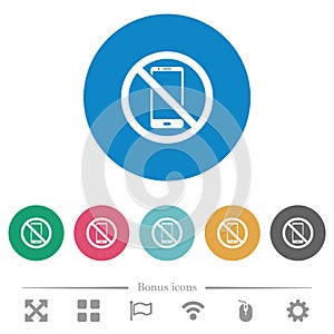 No smartphone flat round icons