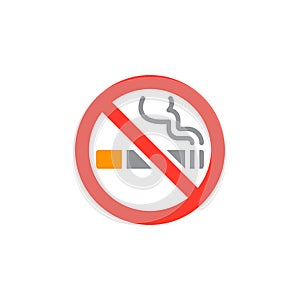 No smoking area icon vector, filled flat sign, solid colorful pictogram isolated on white.