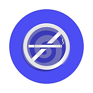 No smoking icon in badge style. One of fire guard collection icon can be used for UI, UX