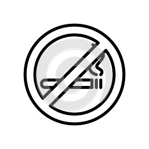 No smoking icon vector isolated on white background, No smoking sign , line and outline elements in linear style