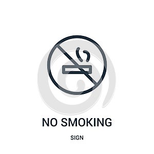 no smoking icon vector from sign collection. Thin line no smoking outline icon vector illustration photo