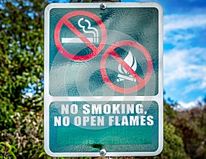 No Smoking and No Open Flames sign in Los Angeles