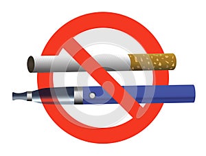 No smoking no vaping sign ban cigarette and electronic cigarette