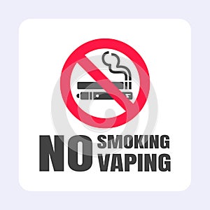 No smoking no vaping sign. Forbidden sign icon isolated on white background vector illustration. photo