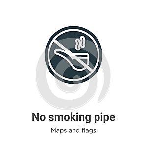 No smoking pipe vector icon on white background. Flat vector no smoking pipe icon symbol sign from modern maps and flags