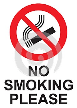 No smoking please sign
